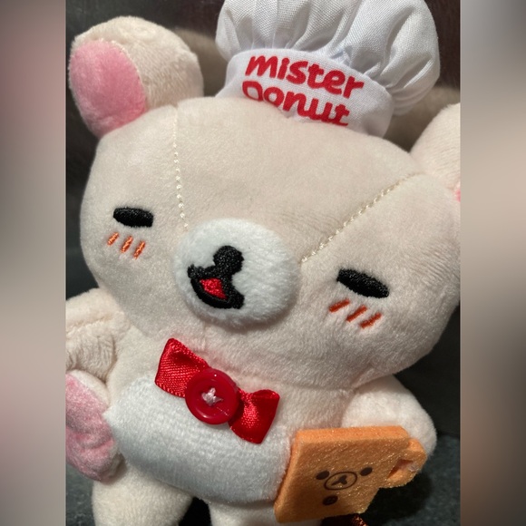 🍩☕️🐻👨‍🍳🎀 15.5cm Limited Edition Mister Donut San-X Korilakkuma Coffee Chef Plush - Picture 8 of 8